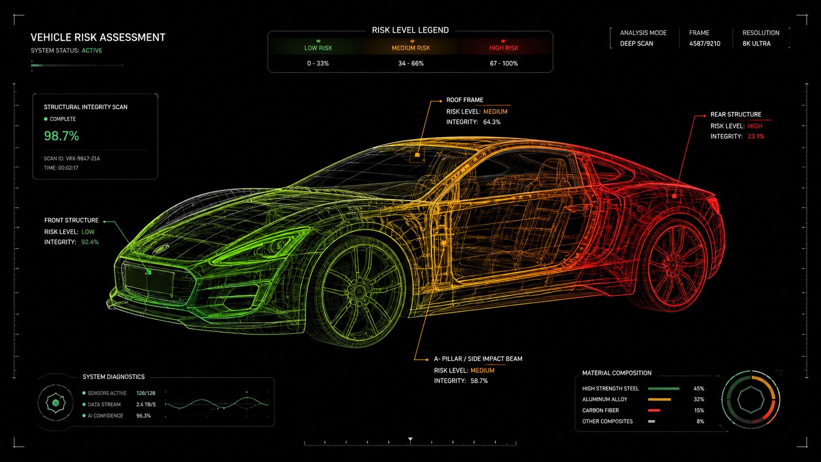 Risk assessment heat map visualization